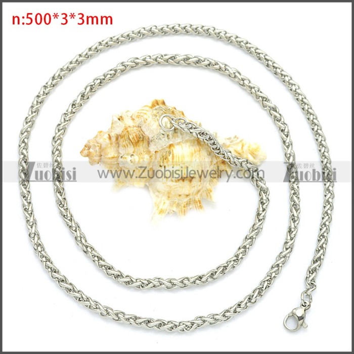 Stainless Steel Wheat Chain Neckalce n003094SW3