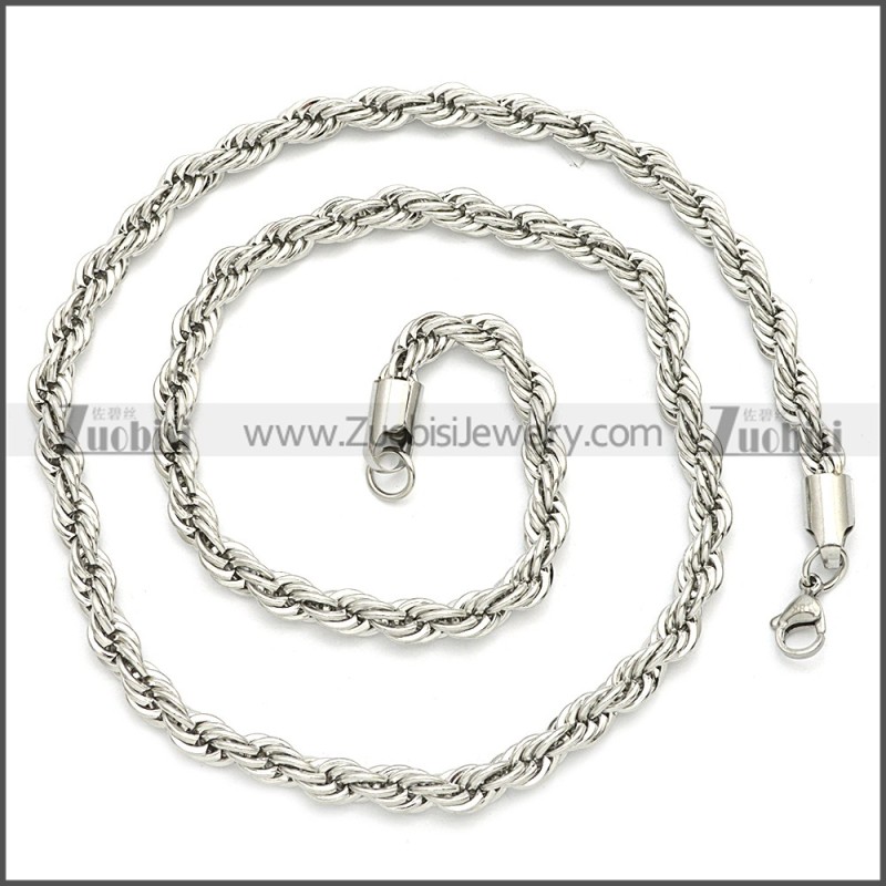 3MM Wide Stainless Steel Rope Chain Neckalce n003097SW3