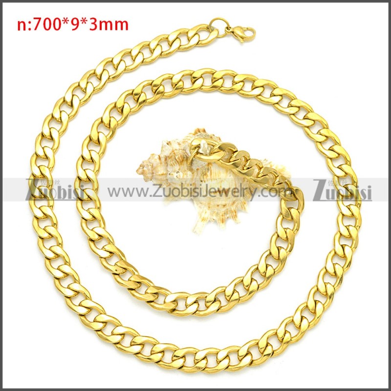 Stainless Steel Cuban Chain Neckalce n003091GW9