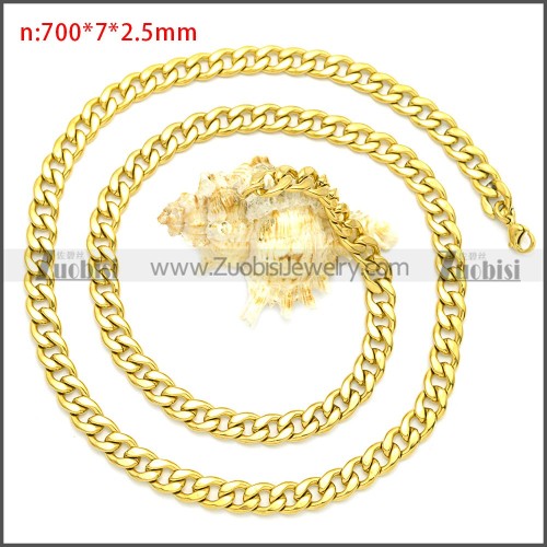 Stainless Steel Cuban Chain Neckalce n003091GW7