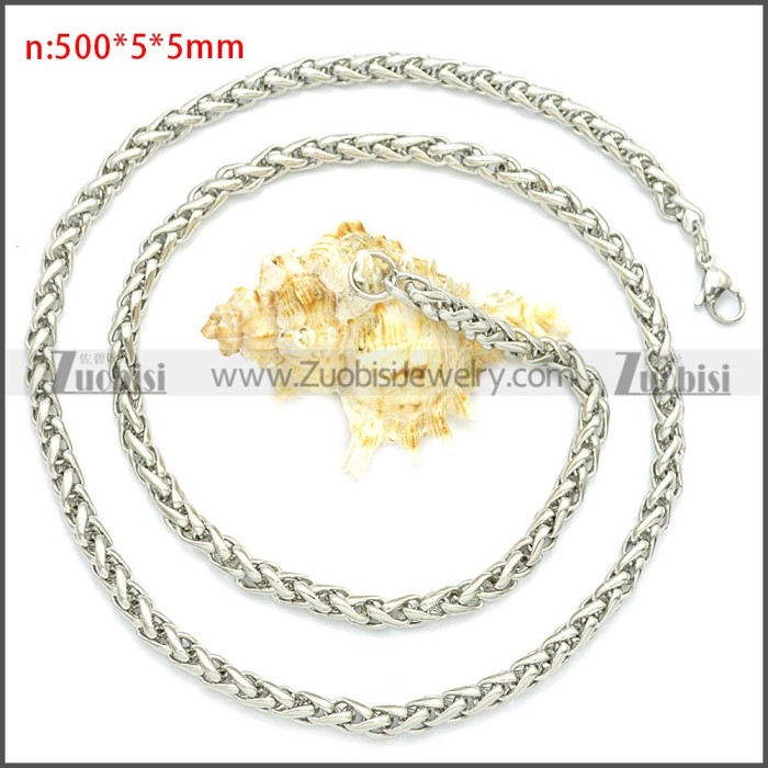 Stainless Steel Wheat Chain Neckalce n003094SW5