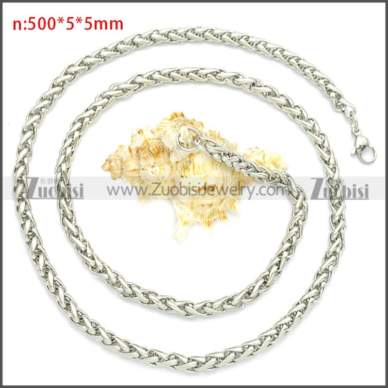 Stainless Steel Wheat Chain Neckalce n003094SW5