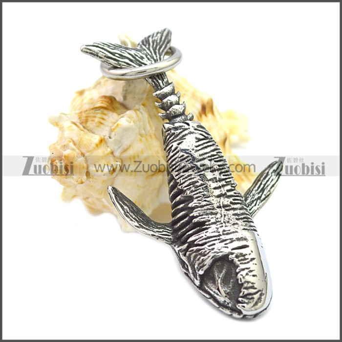 Deep Sea Greenland Shark Pendant in Stainless Steel p010505SH