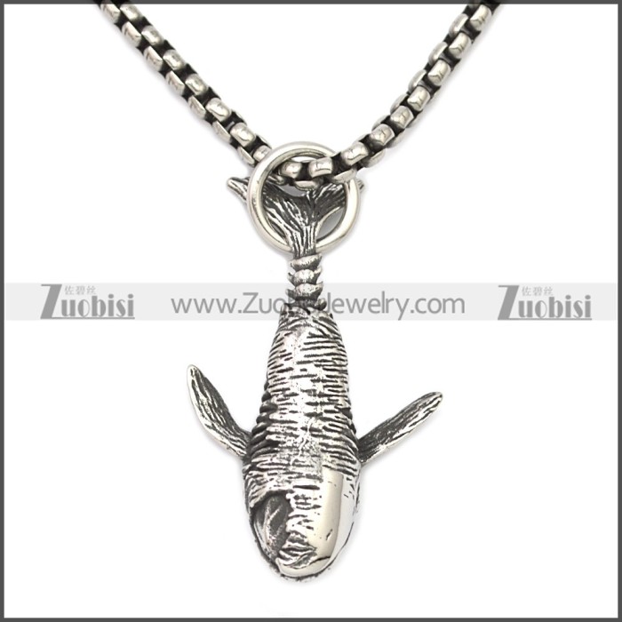 Deep Sea Greenland Shark Pendant in Stainless Steel p010505SH