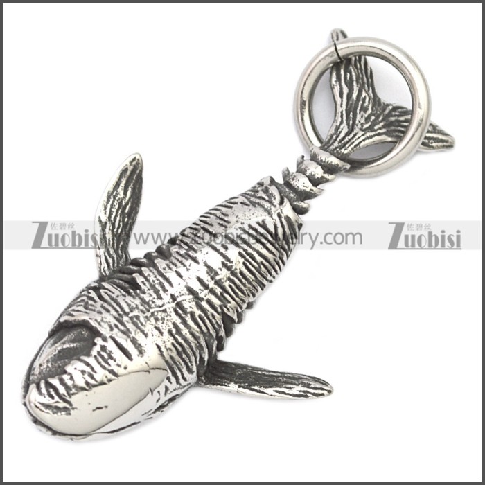 Deep Sea Greenland Shark Pendant in Stainless Steel p010505SH