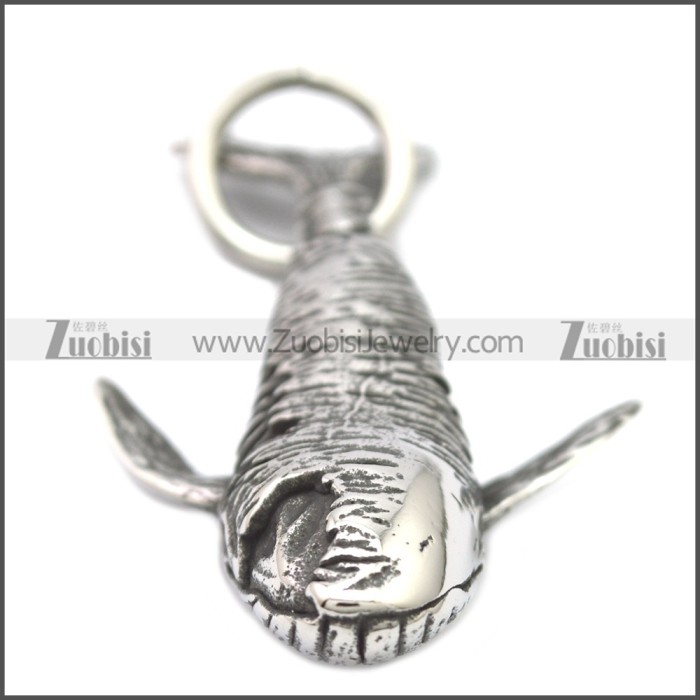 Deep Sea Greenland Shark Pendant in Stainless Steel p010505SH