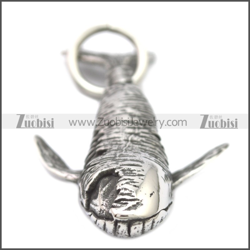 Deep Sea Greenland Shark Pendant in Stainless Steel p010505SH