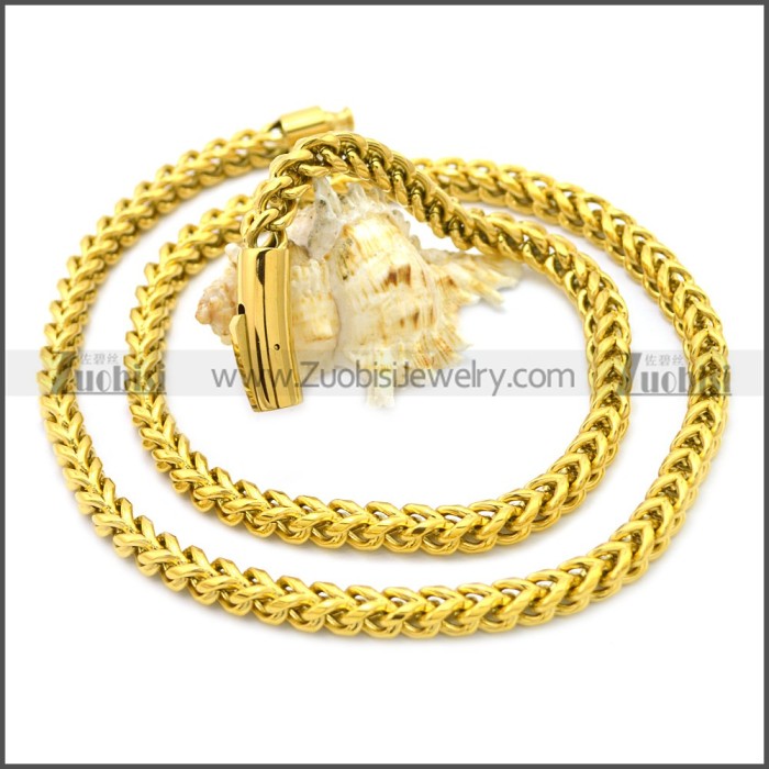 600MM Long Golden Stainless Steel Franco Chain Necklace n003129GW6