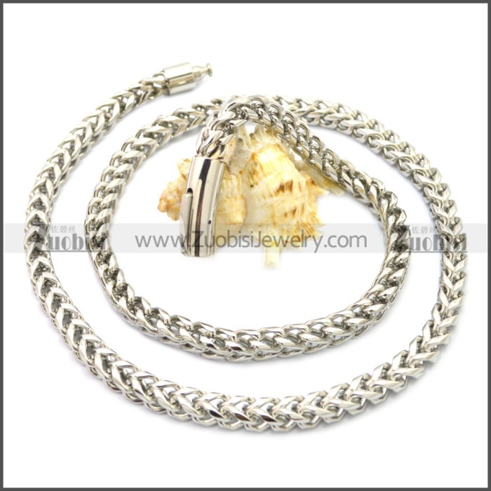 6MM Silver Tone Stainless Steel Franco Chain Necklace n003129SW6