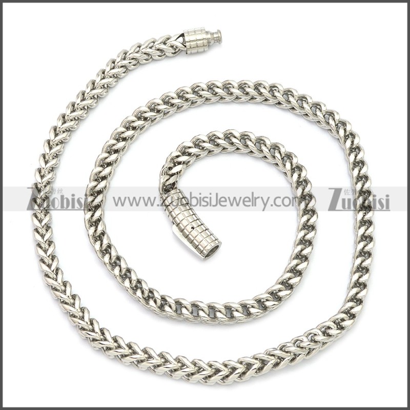 6MM Silver Stainless Steel Franco Chain Necklace n003130S