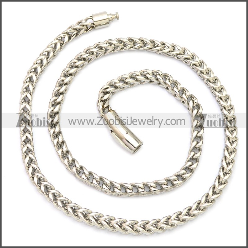 8MM Wide Silver Stainless Steel Franco Chain Necklace n003129SW8