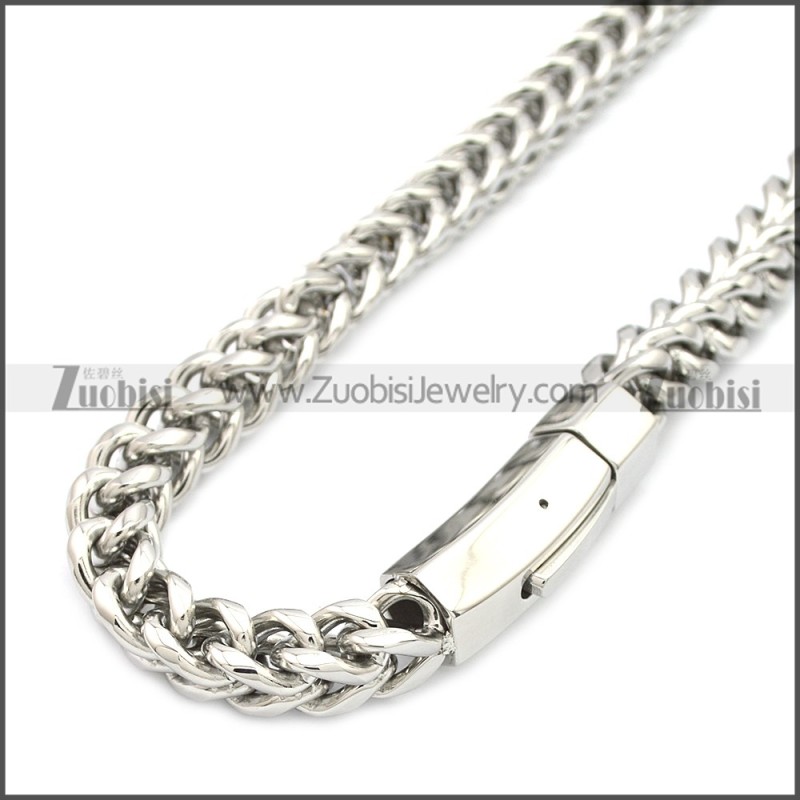 600mm Long 8mm Wide Stainless Steel Franco Chain Necklace n003132S