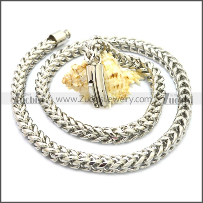 8MM Wide Silver Stainless Steel Franco Chain Necklace n003129SW8