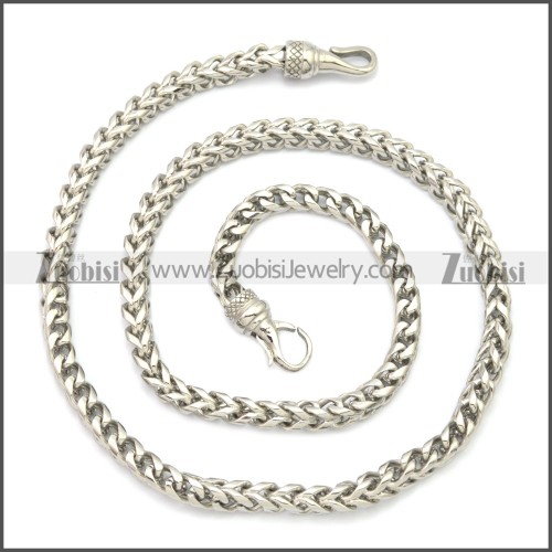 0.6CM Wide Silver Color Stainless Steel Franco Chain Necklace n003131S