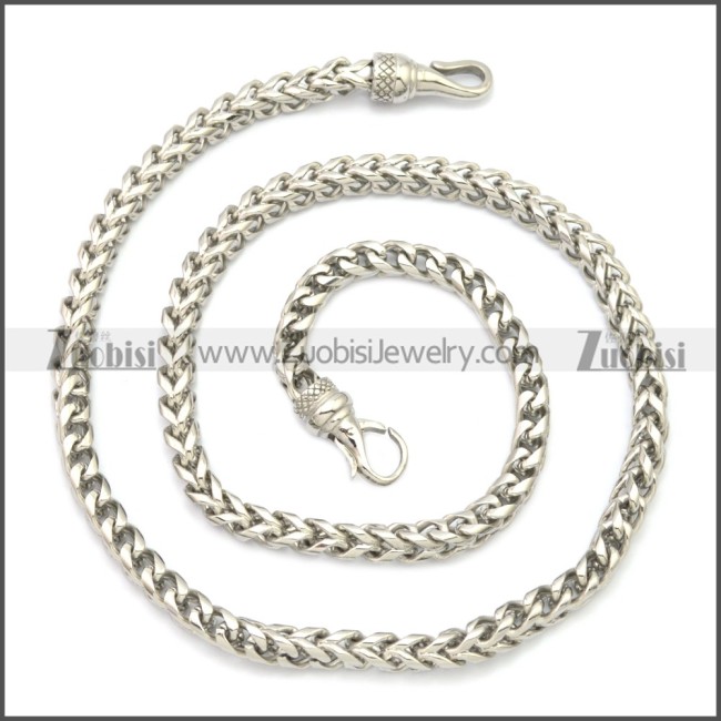 0.6CM Wide Silver Color Stainless Steel Franco Chain Necklace n003131S