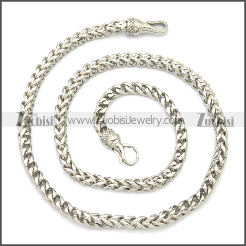 0.6CM Wide Silver Color Stainless Steel Franco Chain Necklace n003131S