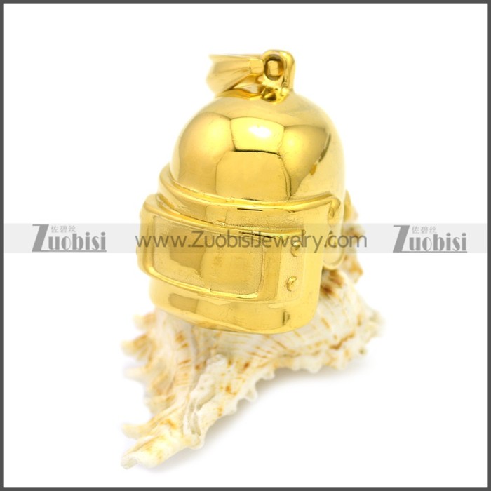 Gold Plating Welder Helmet Pendant p010706G