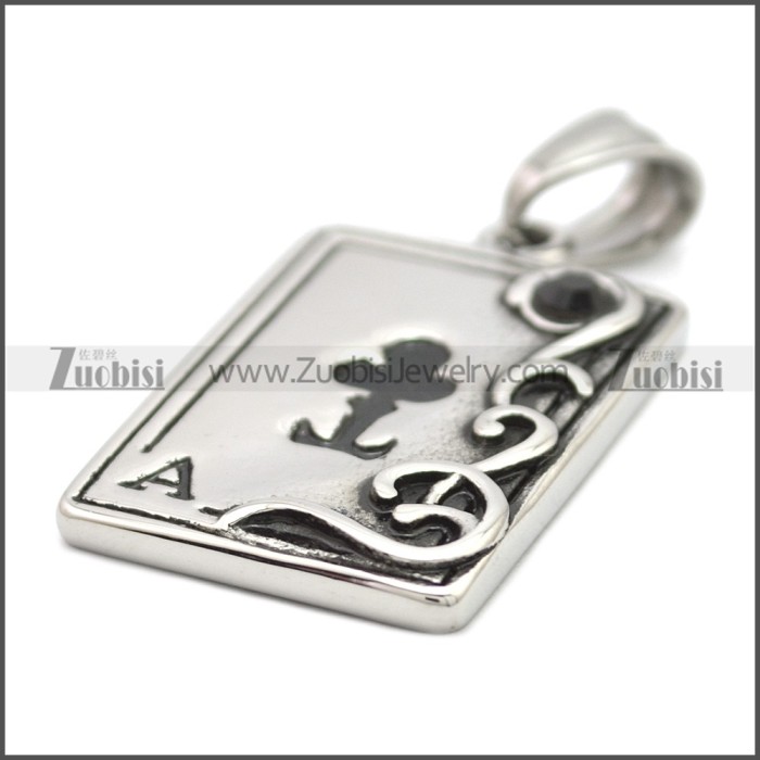 Stainless Steel Poker Cards Pendant p010678SH1