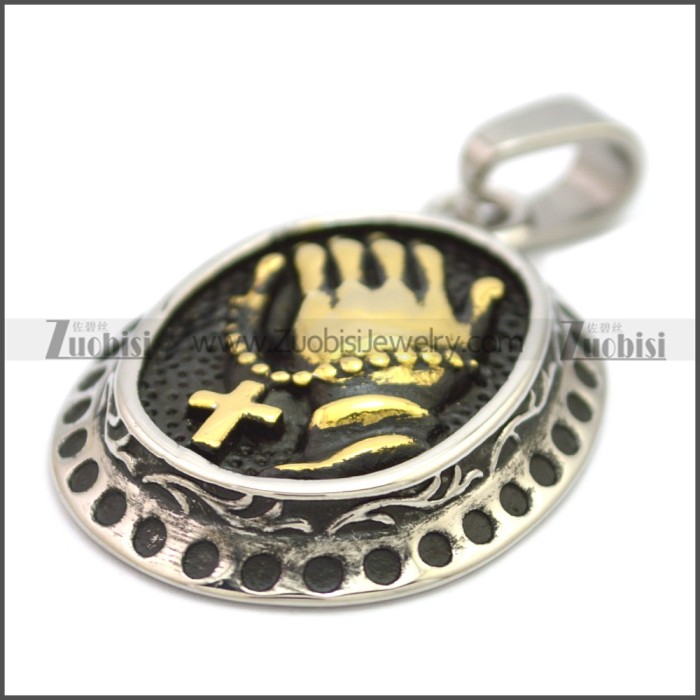 Stainless Steel Christian Praying Hands Pendant p010693SHG