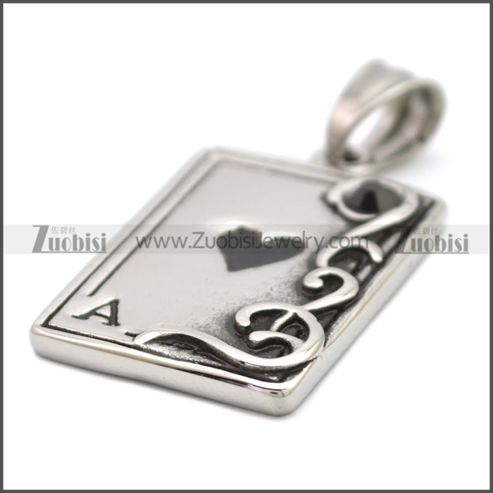 Ace of Hearts Poker Card Pendant p010678SH2