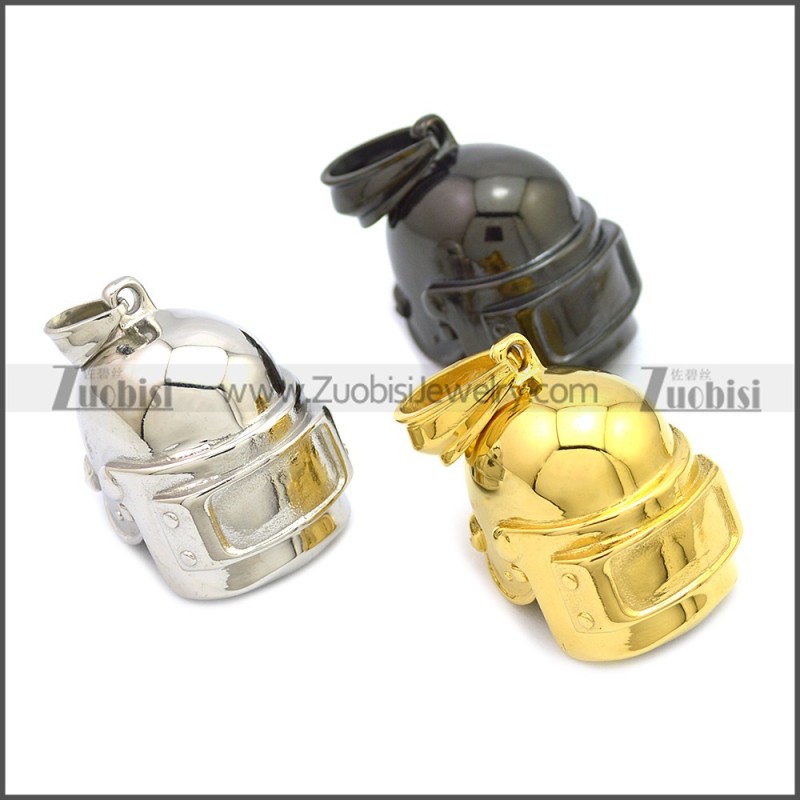 Gold Plating Welder Helmet Pendant p010706G