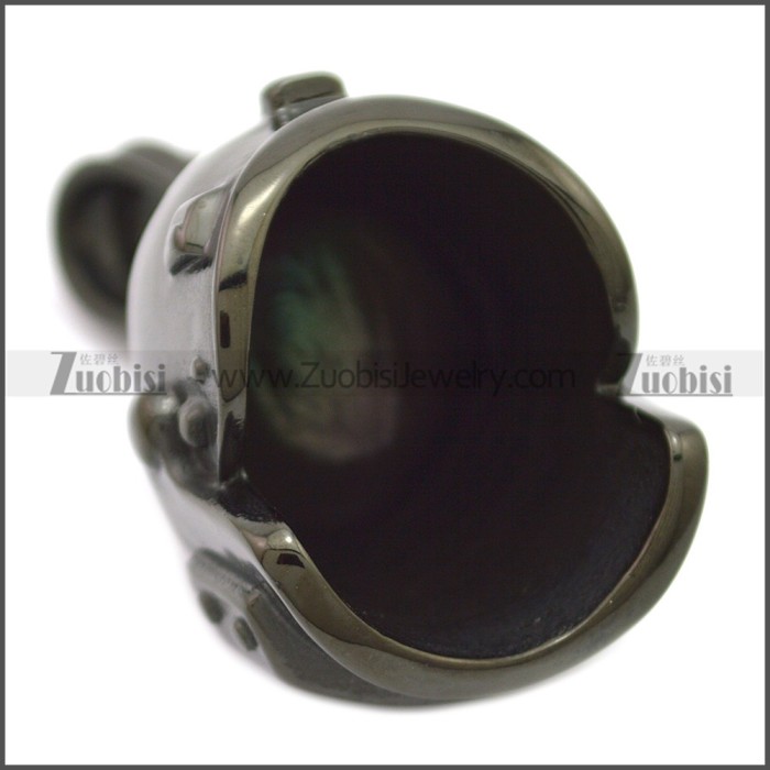 Black Stainless Steel Solderer Helmet Pendant p010706H