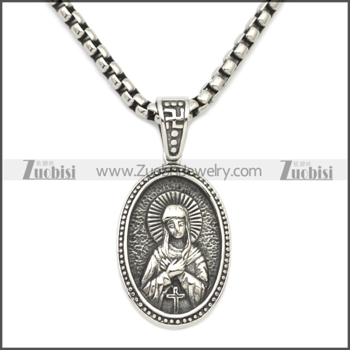 Big Casting Stainless Steel Virgin Mary Pendant p010649SH