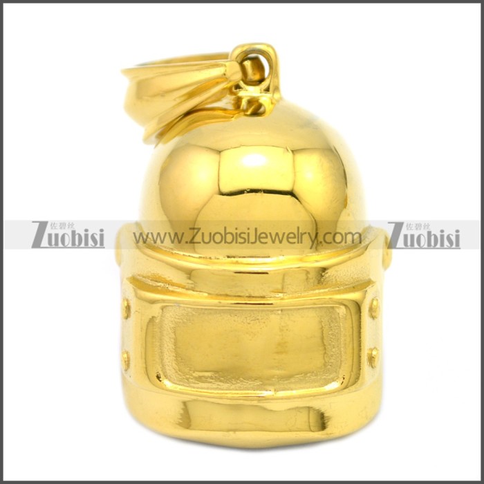 Gold Plating Welder Helmet Pendant p010706G