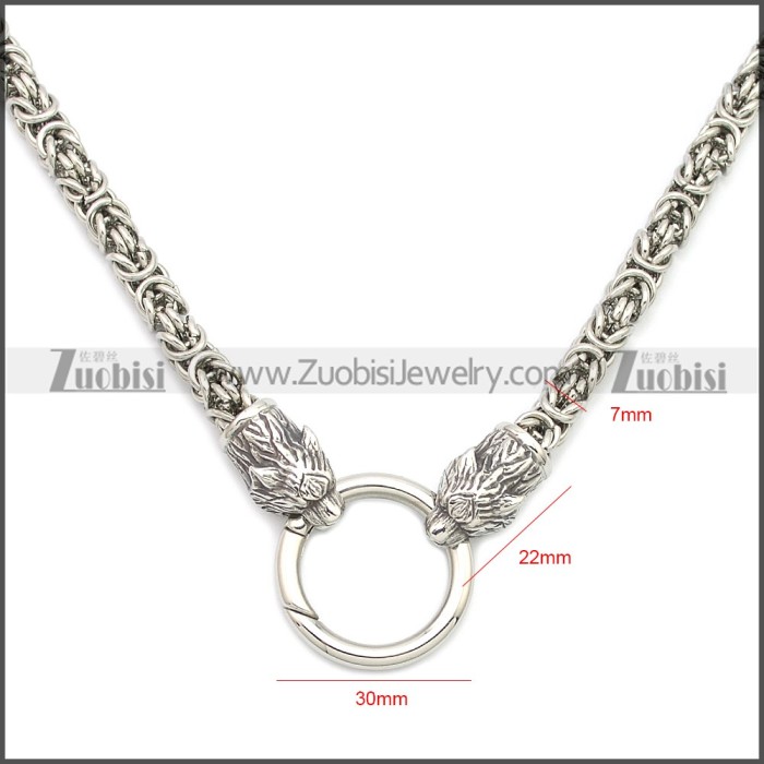 Tiger Viking Chain Necklace n003154S
