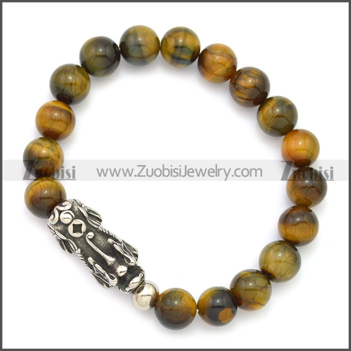 3D Pixiu Charm Tiger Eye Stone Bracelet b009868SH1