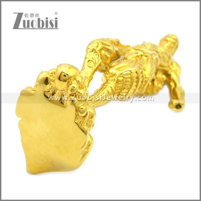 Monkey King Figurine Sun Wukong Figures Statue in Gold Plating Stainless Steel a001014G