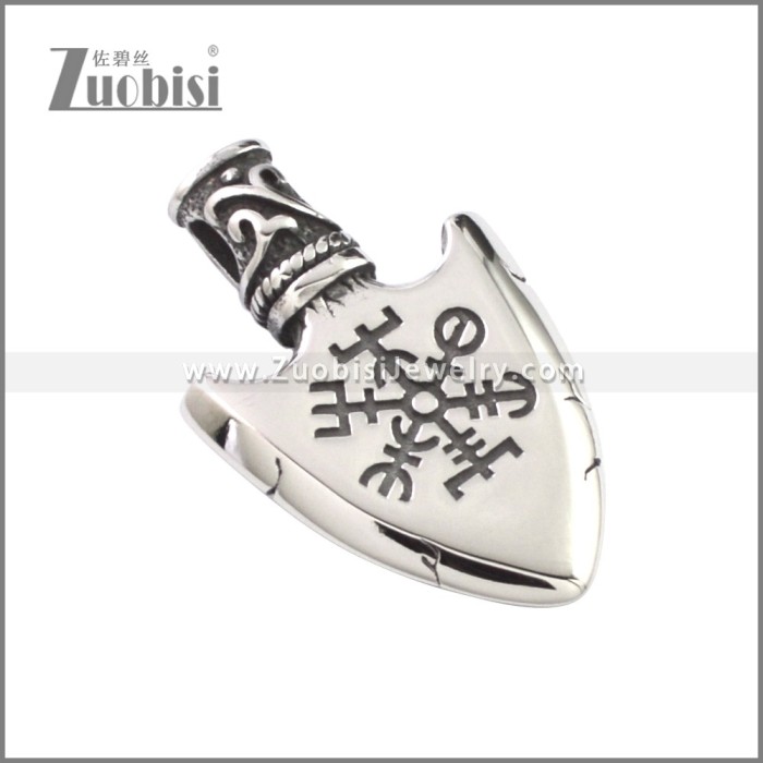 Compass Viking Shield Pendant p010900SA