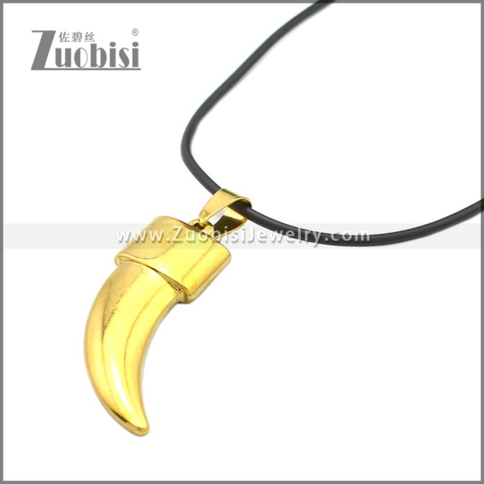Rubber Necklace W Stainless Steel Clasp n003175HG1