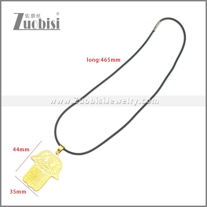Rubber Necklace W Stainless Steel Clasp n003176HG2