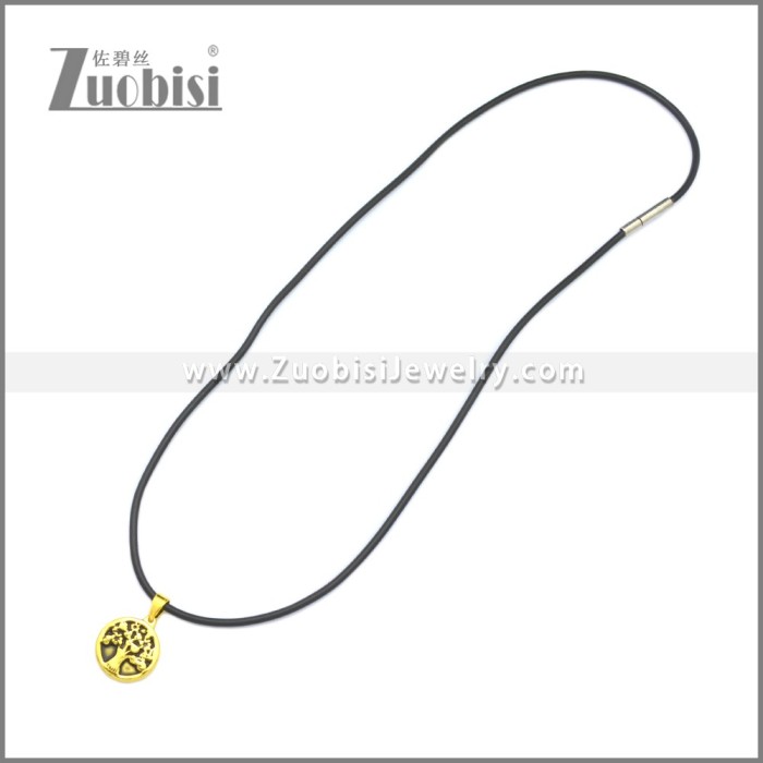 Rubber Necklace W Stainless Steel Clasp n003186HG