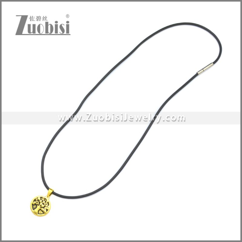 Rubber Necklace W Stainless Steel Clasp n003186HG