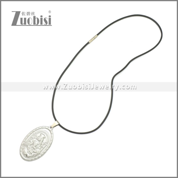 Rubber Necklace W Stainless Steel Clasp n003174HS1