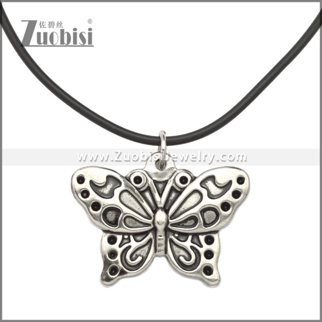 Rubber Necklace W Stainless Steel Clasp n003183HA