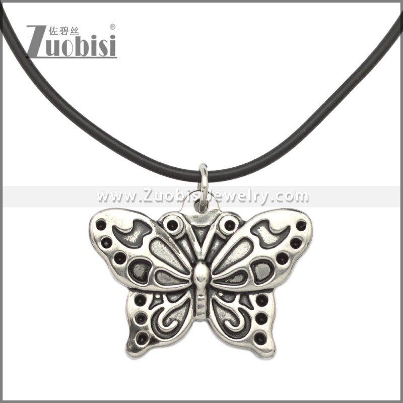 Rubber Necklace W Stainless Steel Clasp n003183HA
