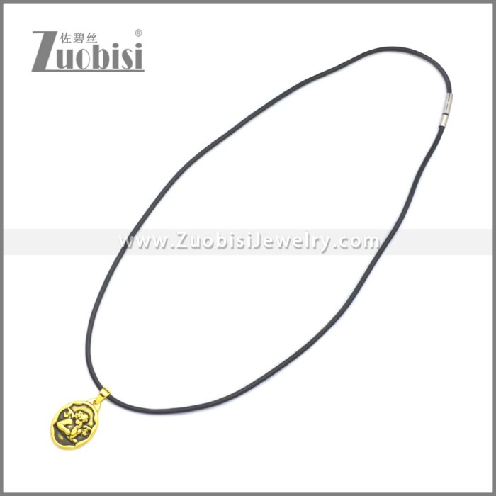 Rubber Necklace W Stainless Steel Clasp n003184HG