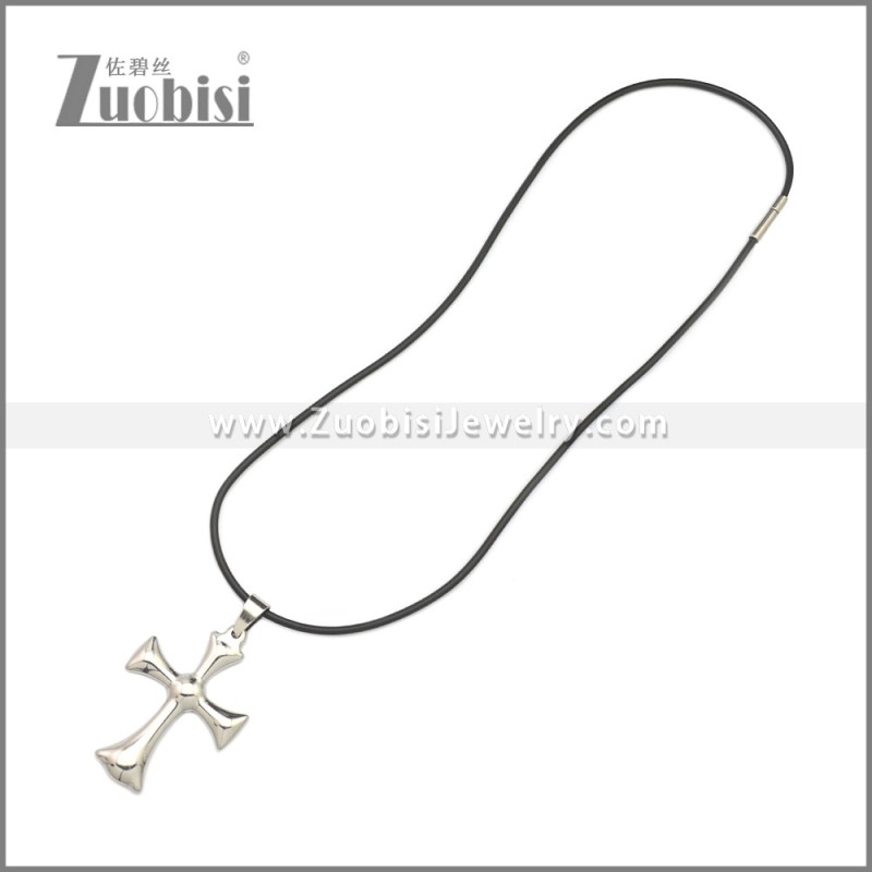 Rubber Necklace W Stainless Steel Clasp n003182HS