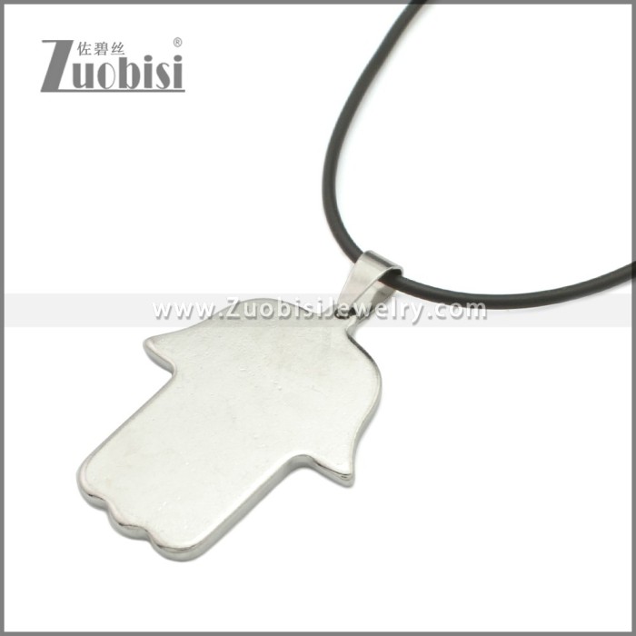 Rubber Necklace W Stainless Steel Clasp n003176HS1