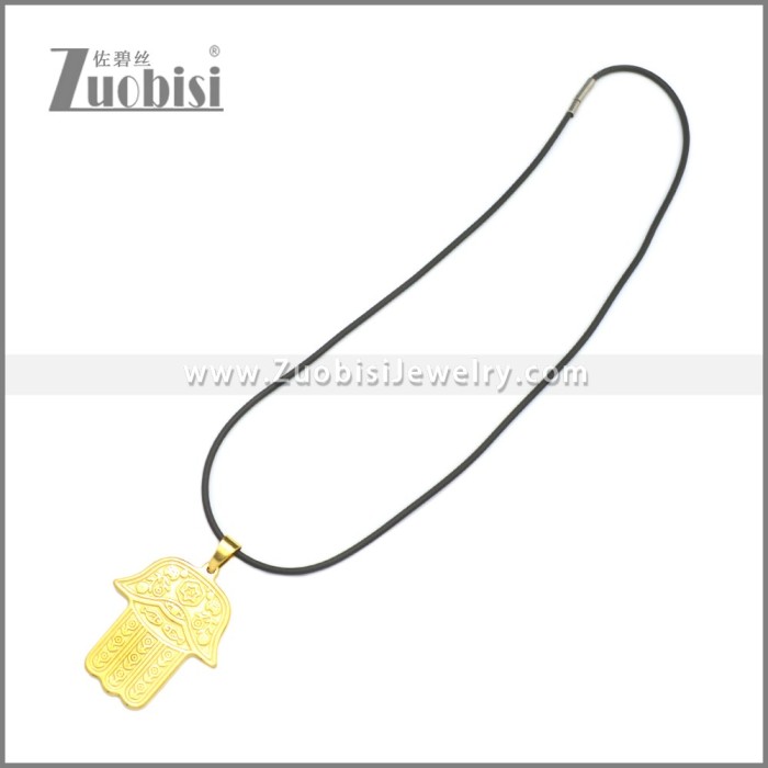 Rubber Necklace W Stainless Steel Clasp n003176HG2