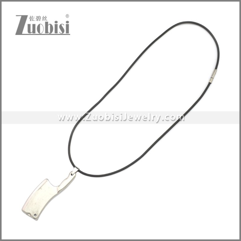 Rubber Necklace W Stainless Steel Clasp n003189HS