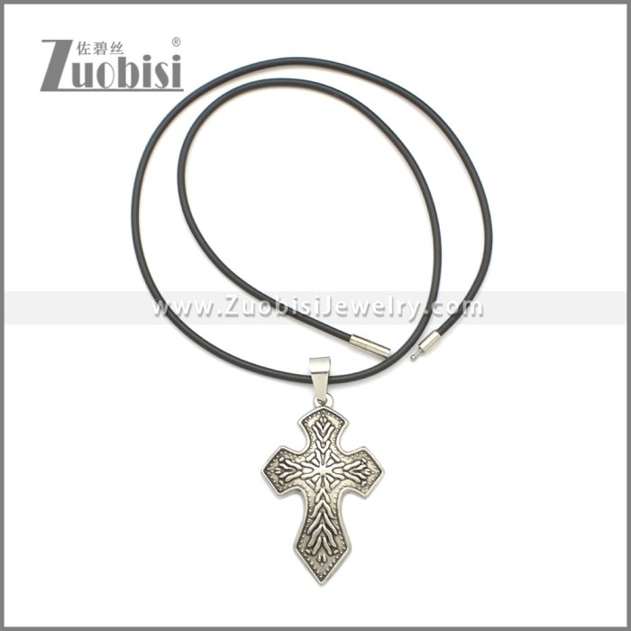 Rubber Necklace W Stainless Steel Clasp n003188HS