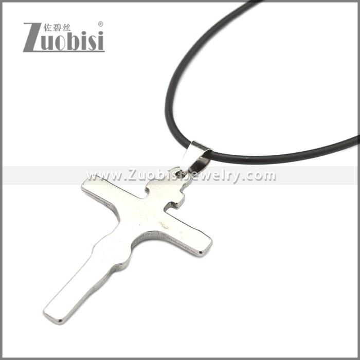 Rubber Necklace W Stainless Steel Clasp n003181HS