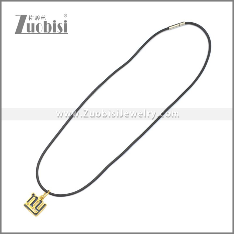 Rubber Necklace W Stainless Steel Clasp n003194HG