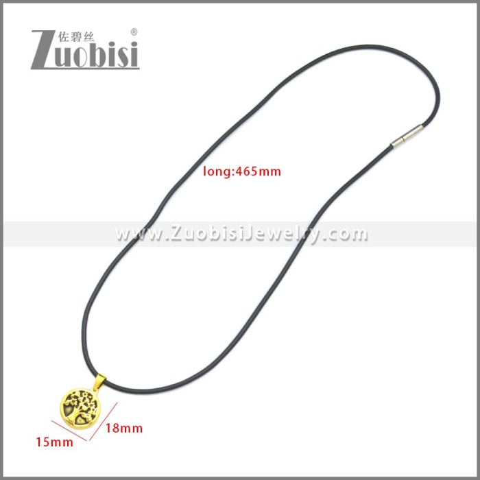 Rubber Necklace W Stainless Steel Clasp n003186HG
