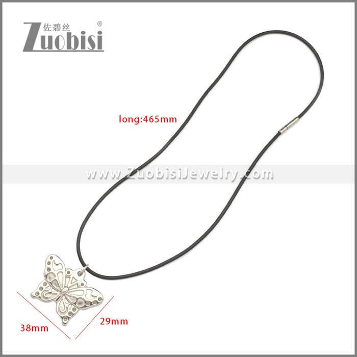 Rubber Necklace W Stainless Steel Clasp n003183HS