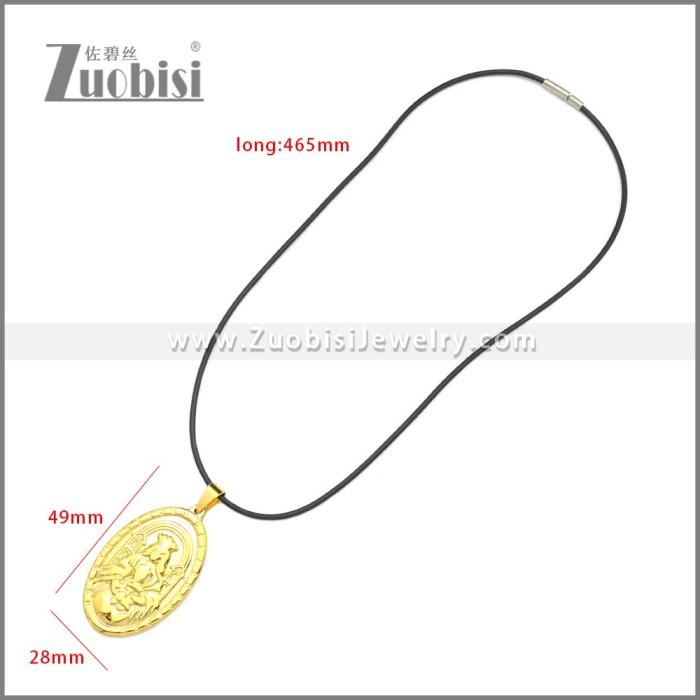 Rubber Necklace W Stainless Steel Clasp n003174HG2